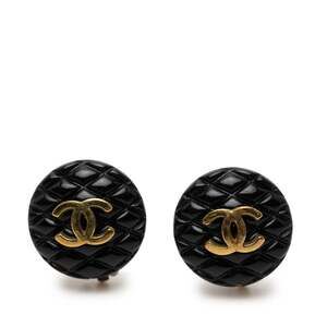 CHANEL Gold Logo Earrings